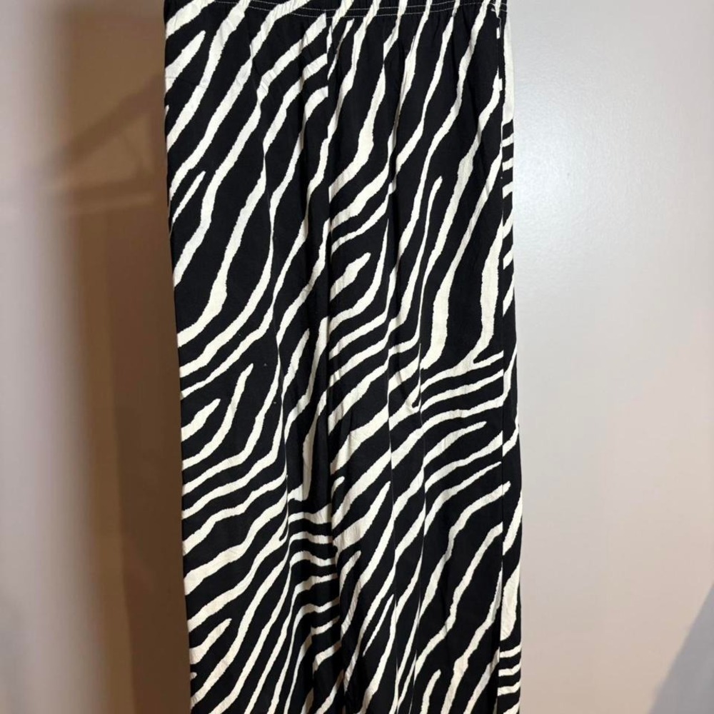 Black and white zebra print boho pants